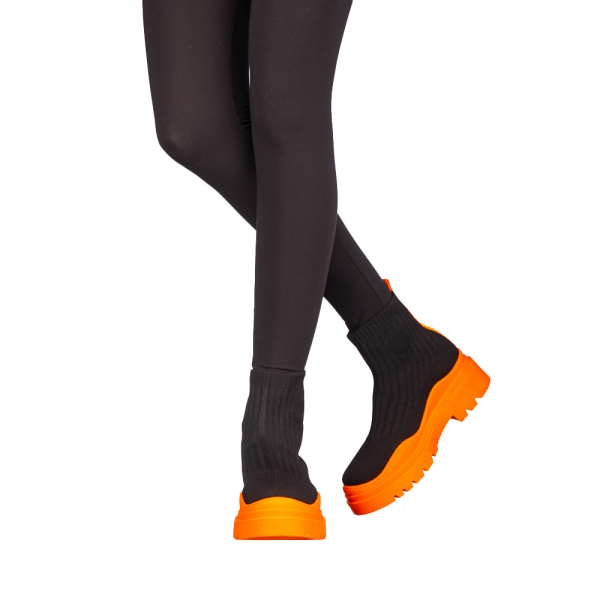 Triza fekete és narancssárga női sportcipő, 3 - Kalapod.hu